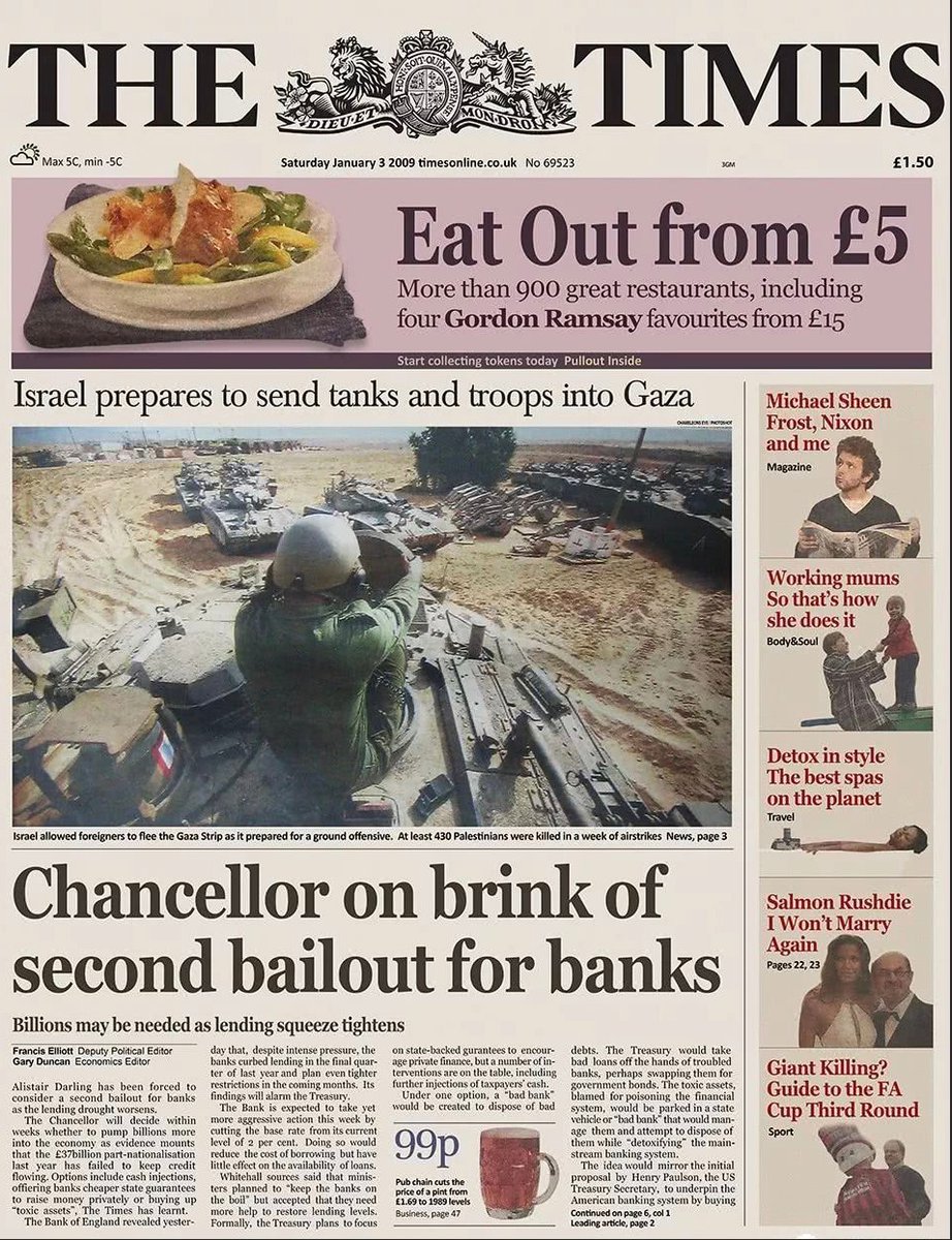 Cover of The Times newspaper from January 3, 2009